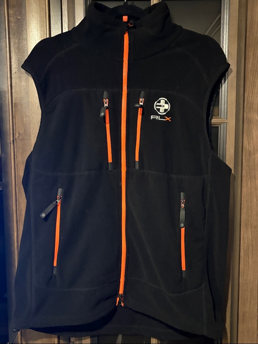 Ralph Lauren RLX Black Fleece Top with Orange Trim